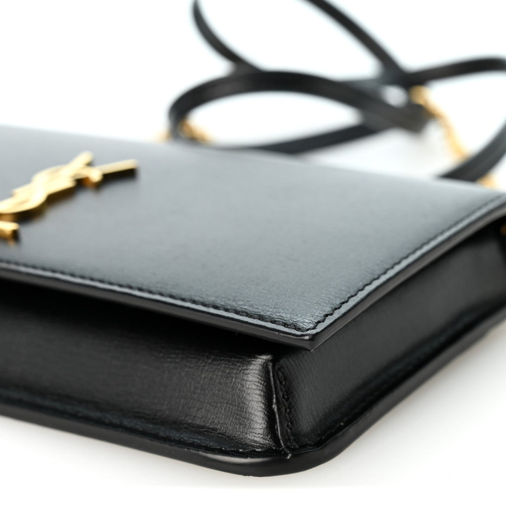 Grained Calfskin Monogram Phone Holder Crossbody Black