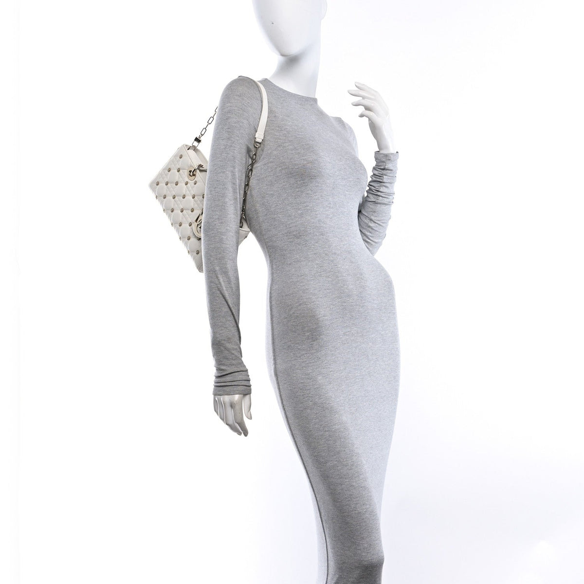 Lambskin Butterfly Cannage Lady D-Joy White