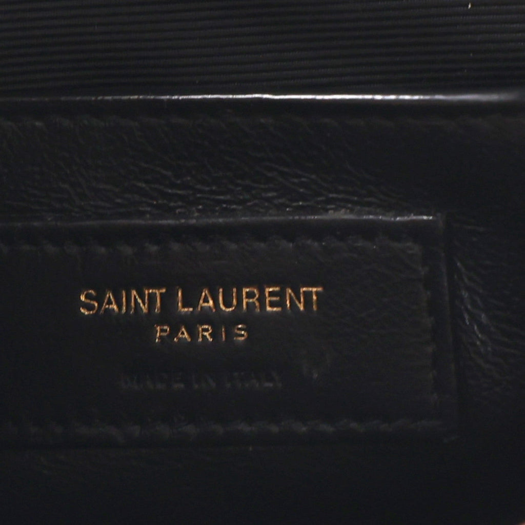Grain De Poudre Textured Mixed Matelasse Triquilt Small Monogram Satchel Black