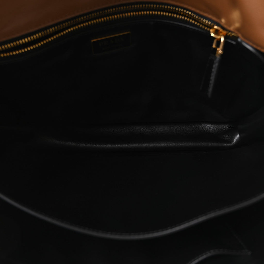 Calfskin Large Soft Sound Shoulder Bag Camel