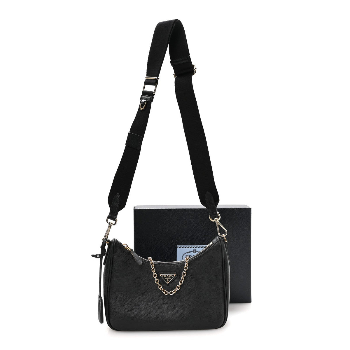 Saffiano Lux Re-Edition 2005 Shoulder Bag Black