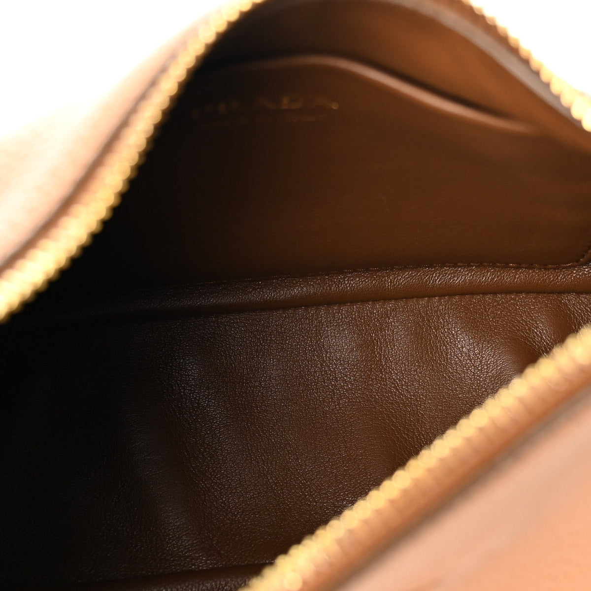Vitello Daino Soft Zippered Hobo Shoulder Bag Caramel