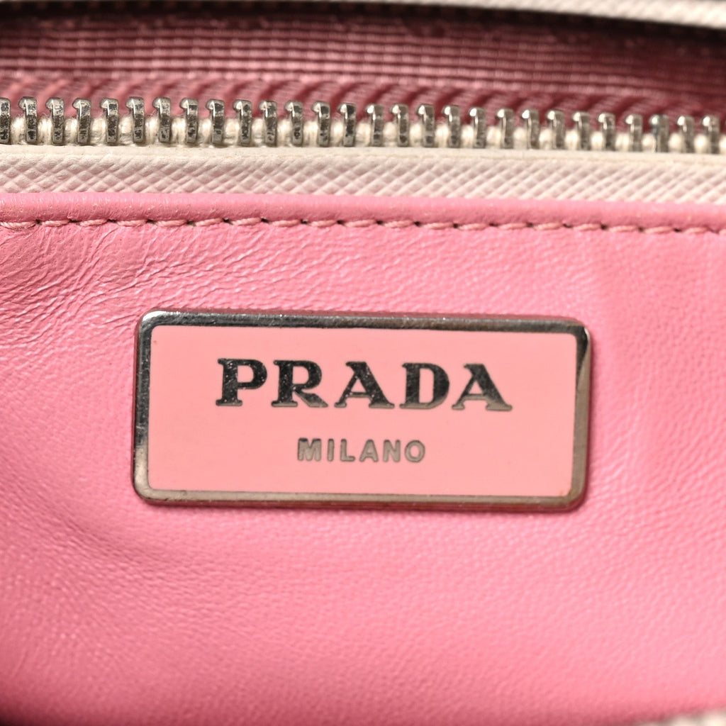 Saffiano Lux Colorblock Small Galleria Double Zip Tote Peonia