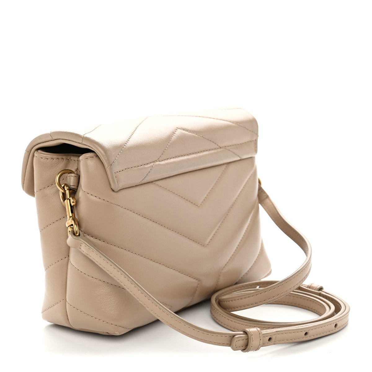 Calfskin Y Quilted Monogram Toy Loulou Crossbody Bag Dark Beige
