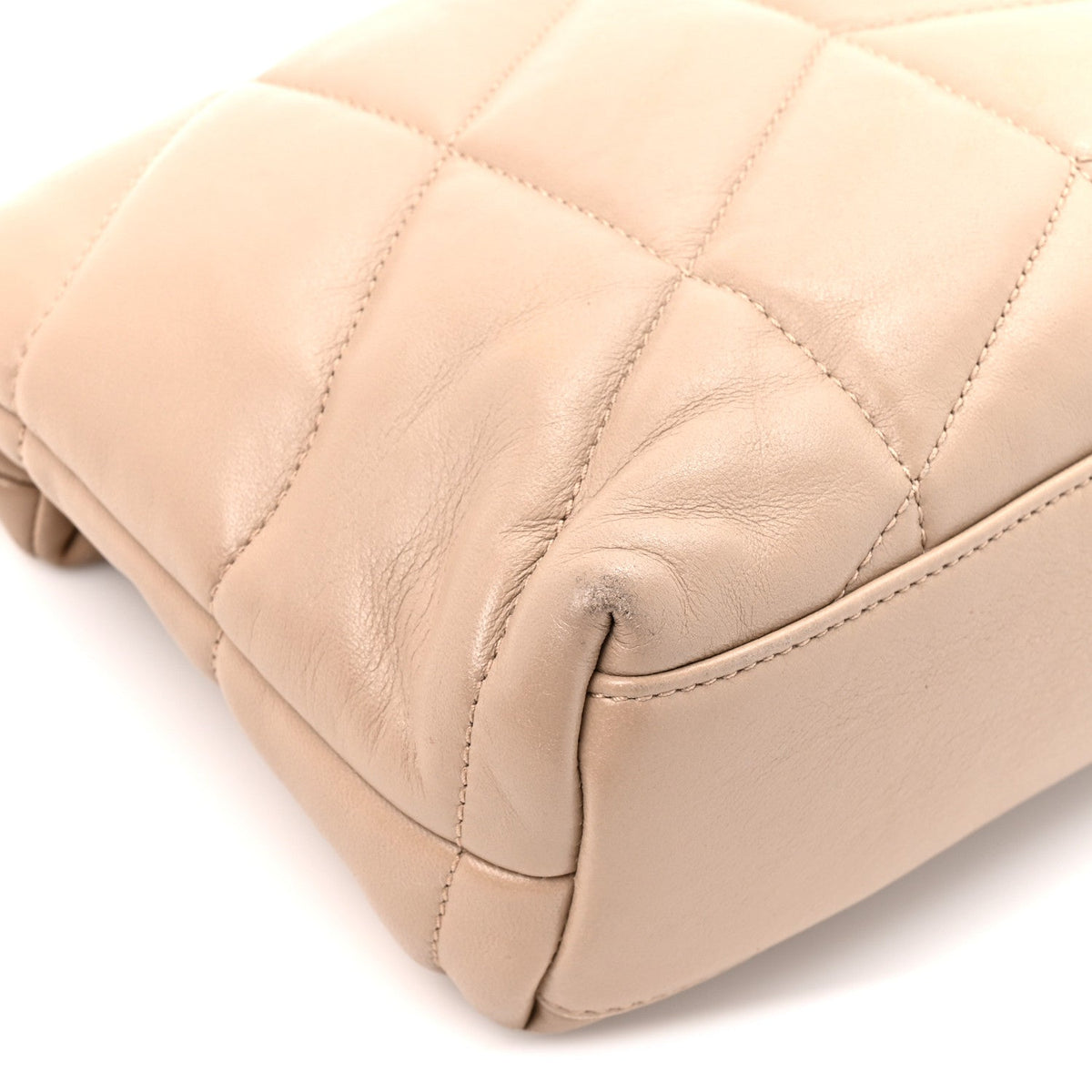 Lambskin Quilted Toy Loulou Puffer Monogram Chain Satchel Nude Powder