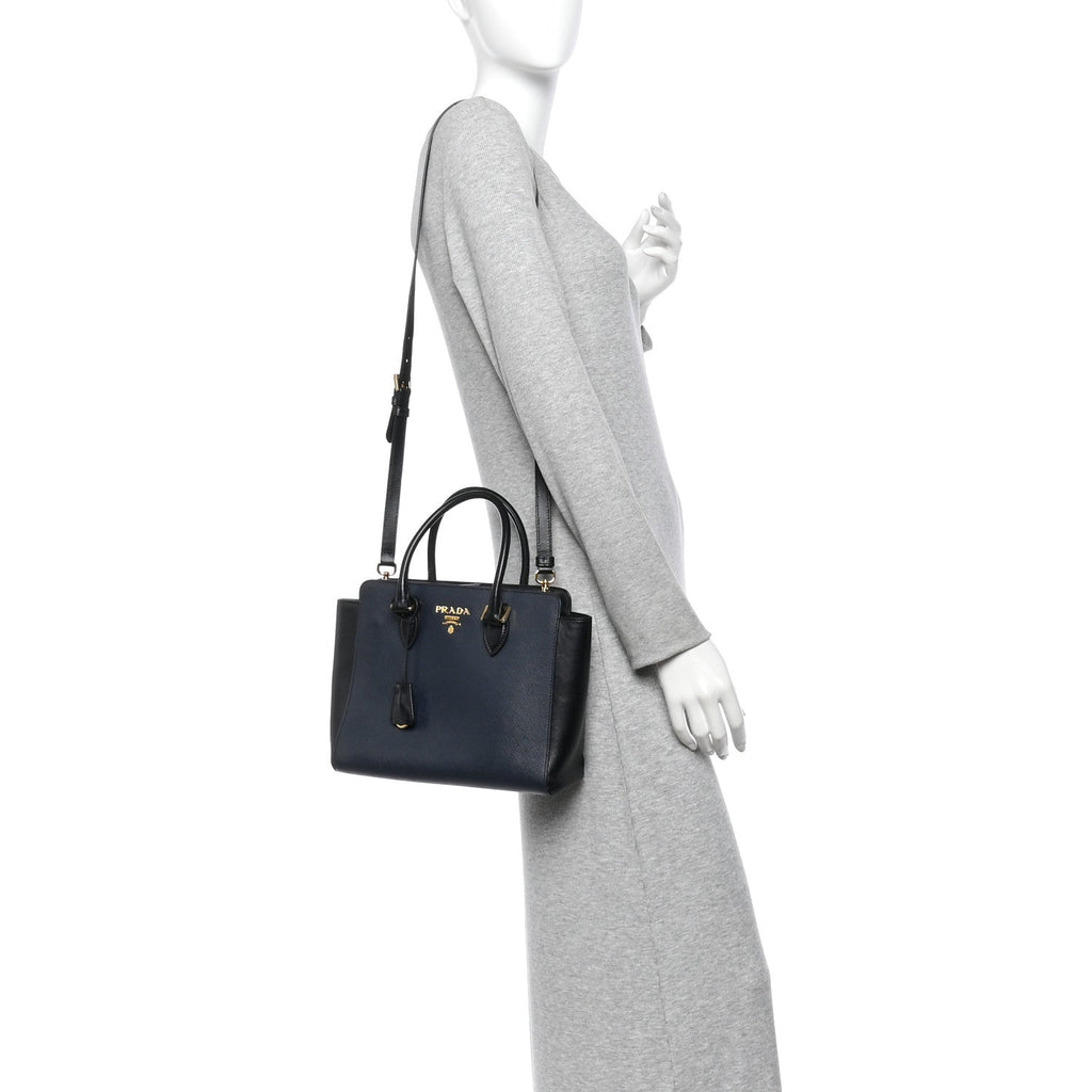 Saffiano Soft Calfskin Small Zippered Tote Baltico