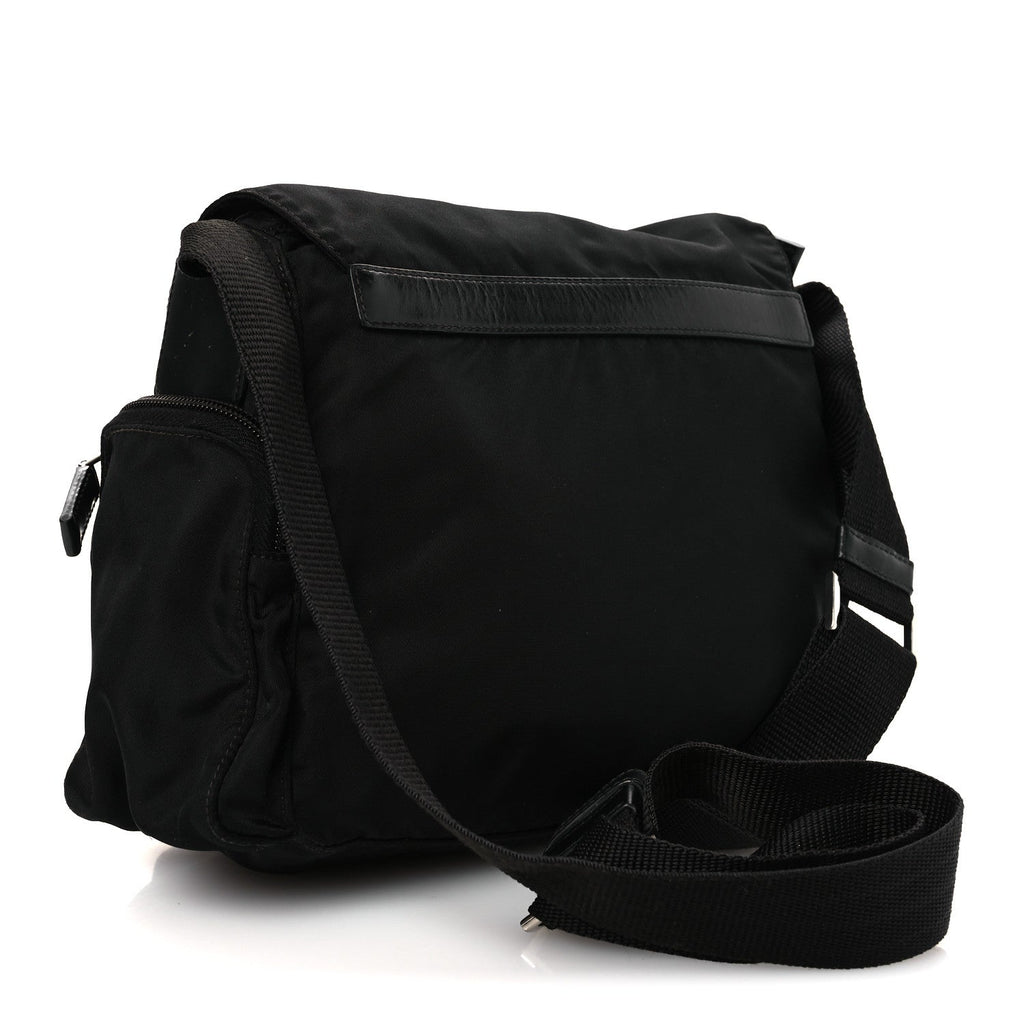 Tessuto Nylon Saffiano Small Vela Messenger Black