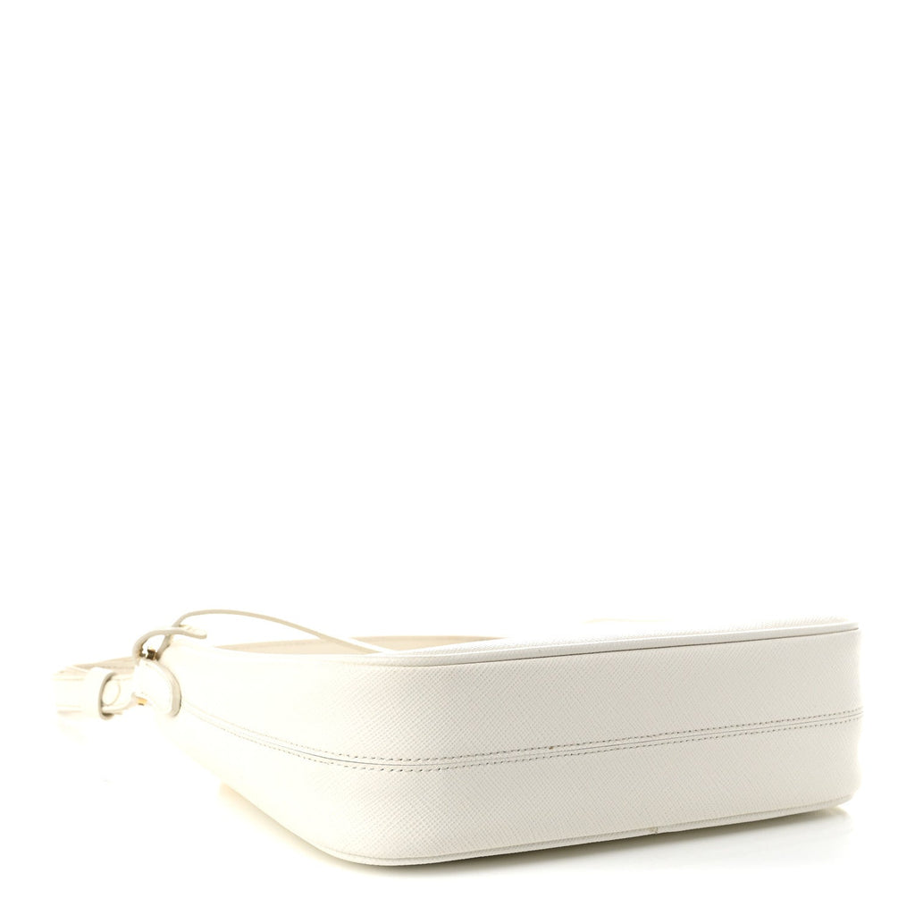 Saffiano Lux Mini Re-Edition Shoulder Bag White