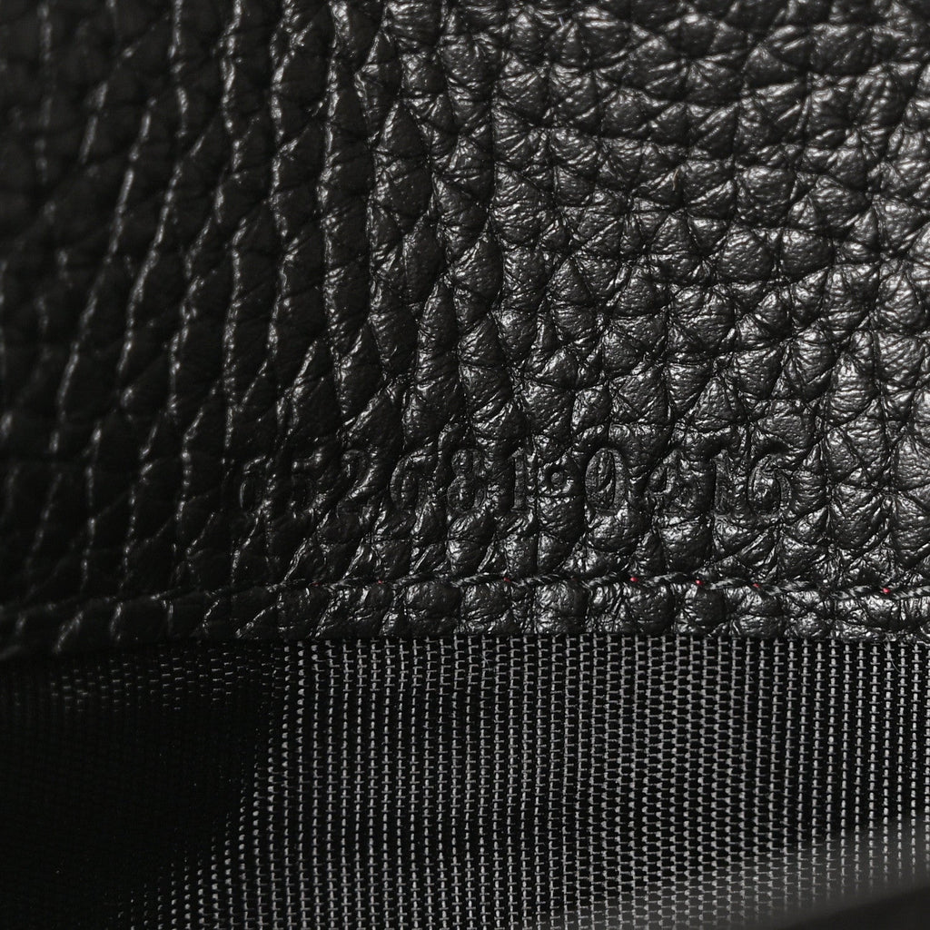 Pebbled Calfskin Jackie 1961 Chain Wallet Black