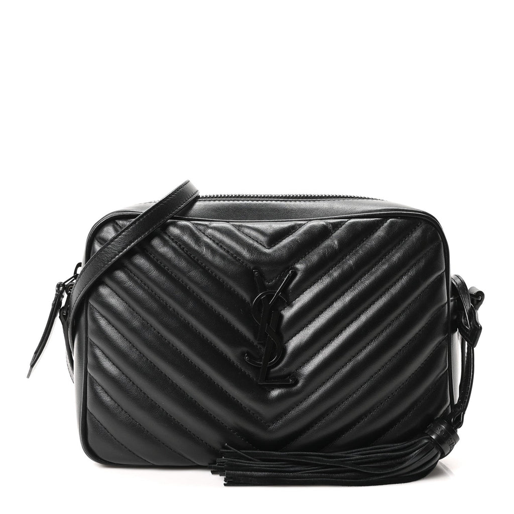 Calfskin Matelasse Monogram Monochrome Lou Camera Bag Black
