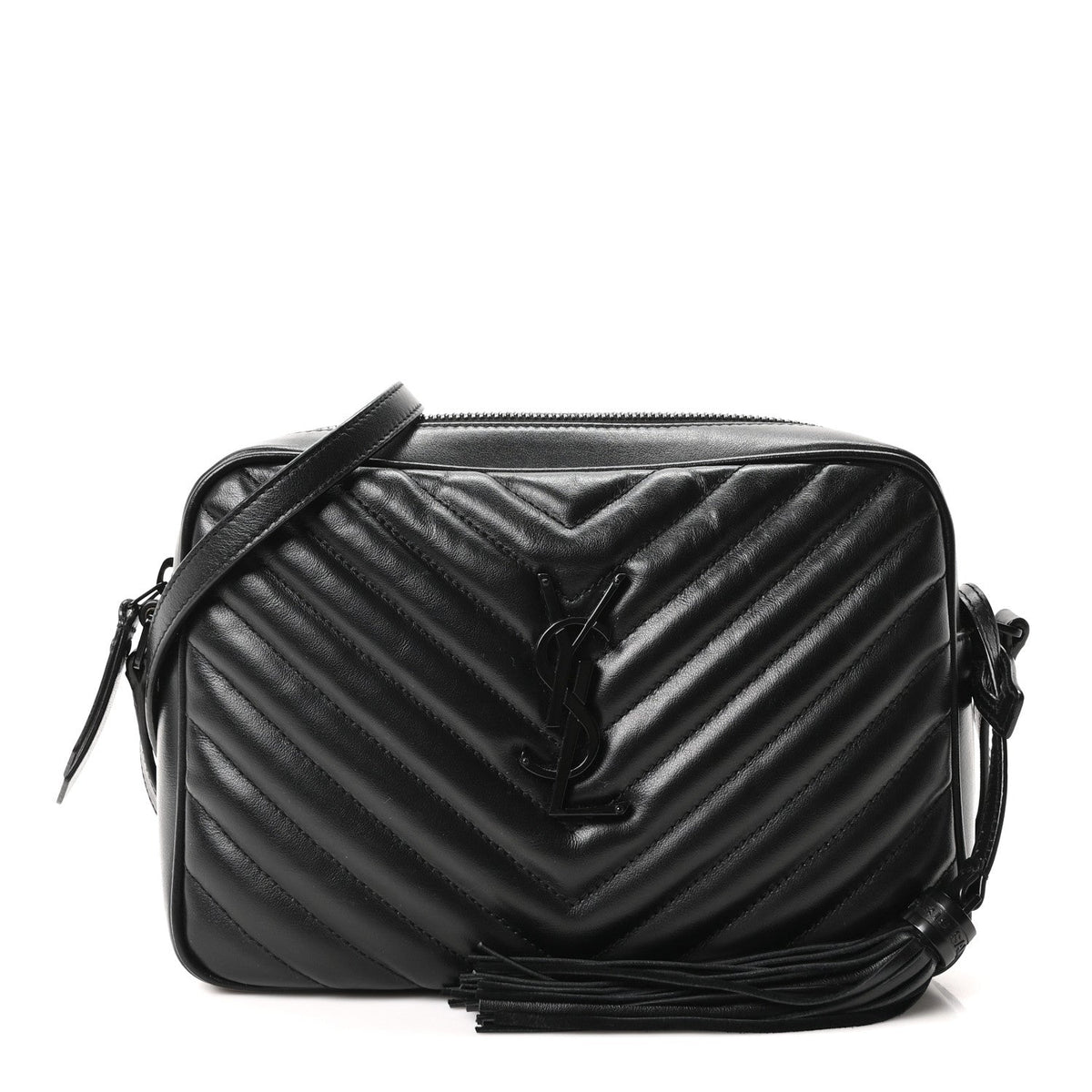 Calfskin Matelasse Monogram Monochrome Lou Camera Bag Black