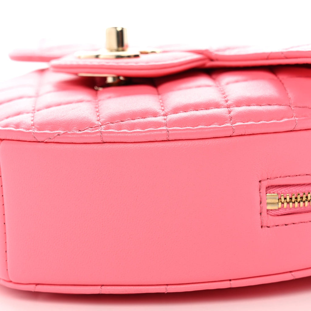 Lambskin Quilted CC In Love Heart Bag Pink