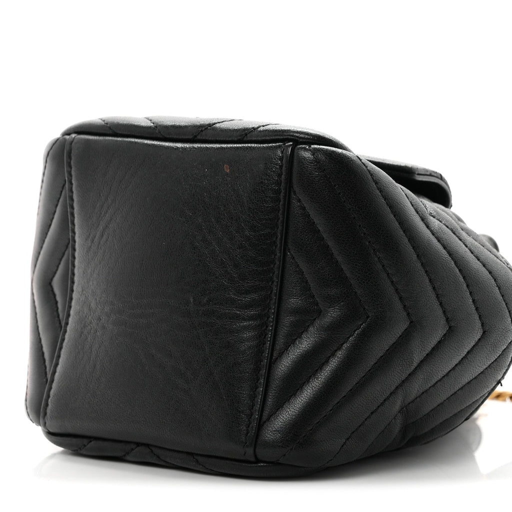 Lambskin Matelasse Monogram Joe Nano Bucket Bag Black