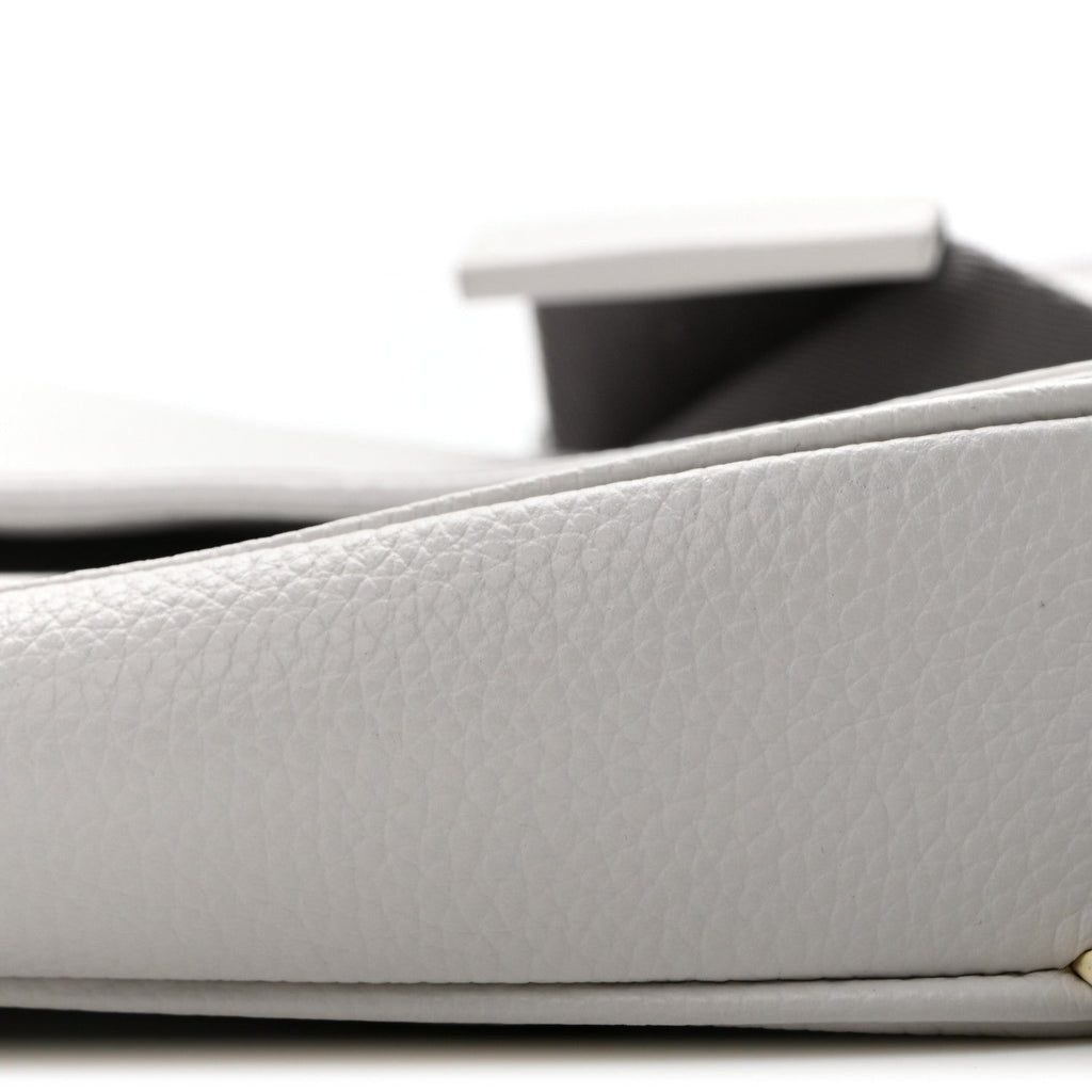 Grained Calfskin Mens Saddle Bag Latte