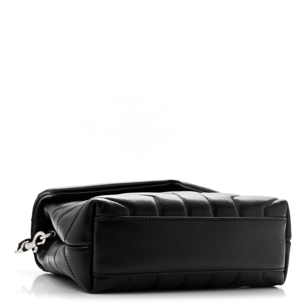 Calfskin Y Quilted Monogram Toy Loulou Crossbody Bag Black