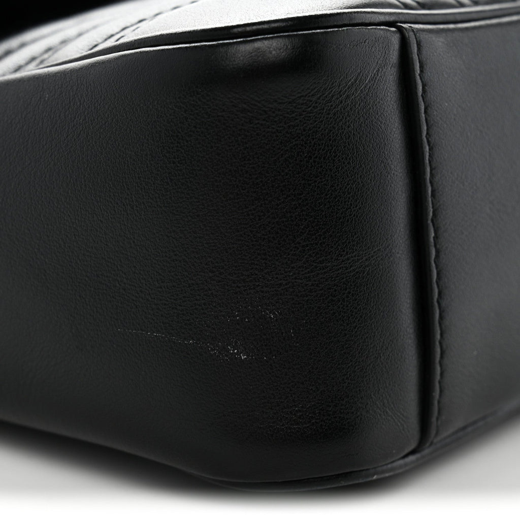 Calfskin Matelasse Small GG Marmont Shoulder Bag Black
