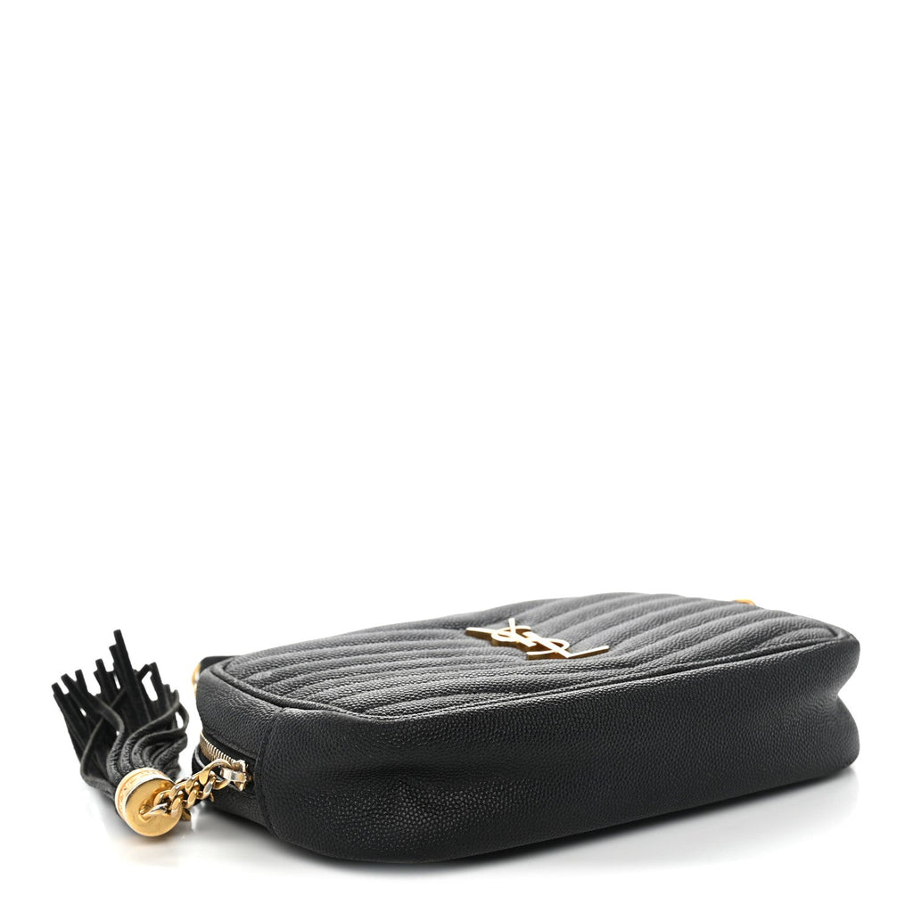 Grain De Poudre Matelasse Monogram Mini Lou Camera Bag Black
