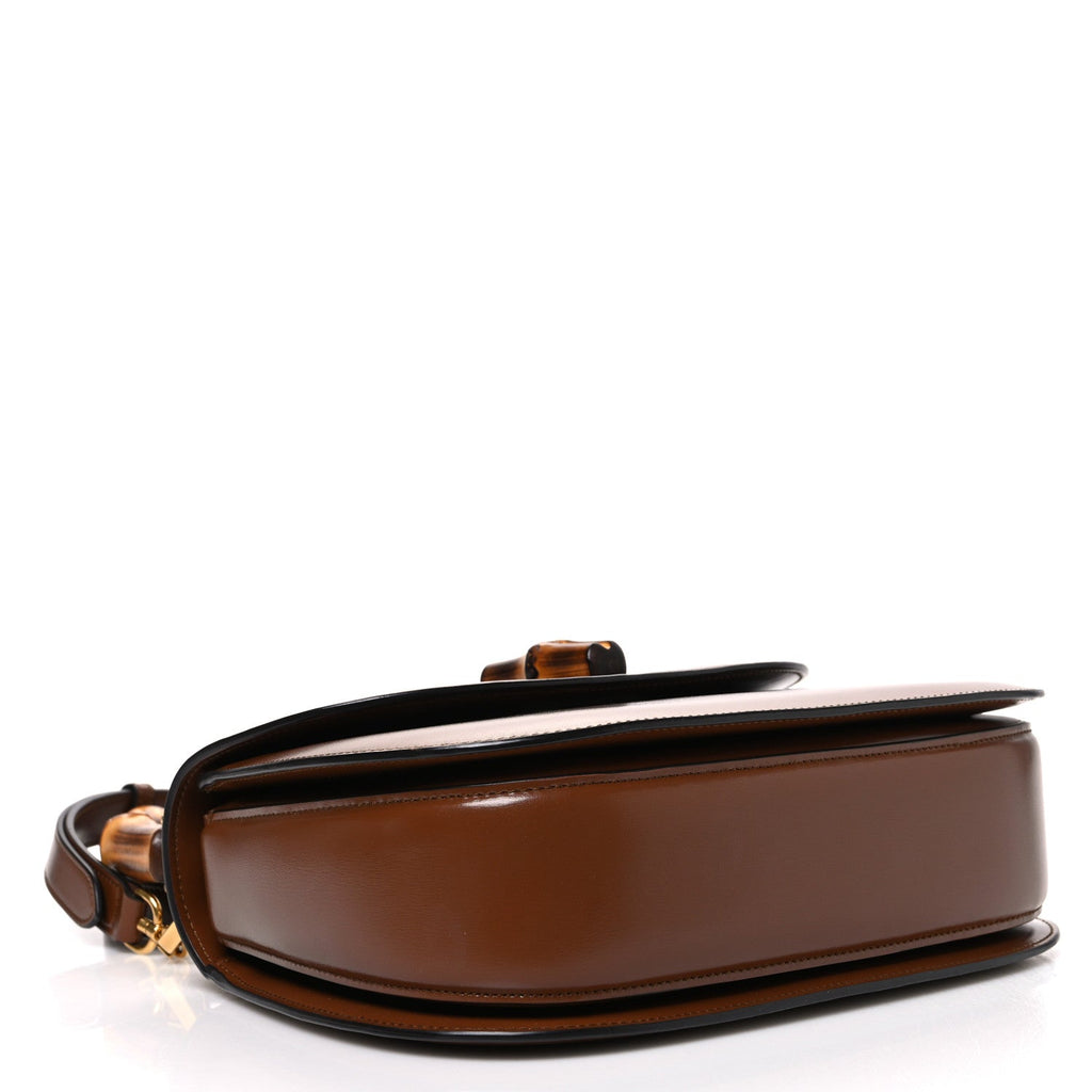 Boarded Dyana Lux Calfskin Web Medium Bamboo 1947 Top Handle Bag Brown
