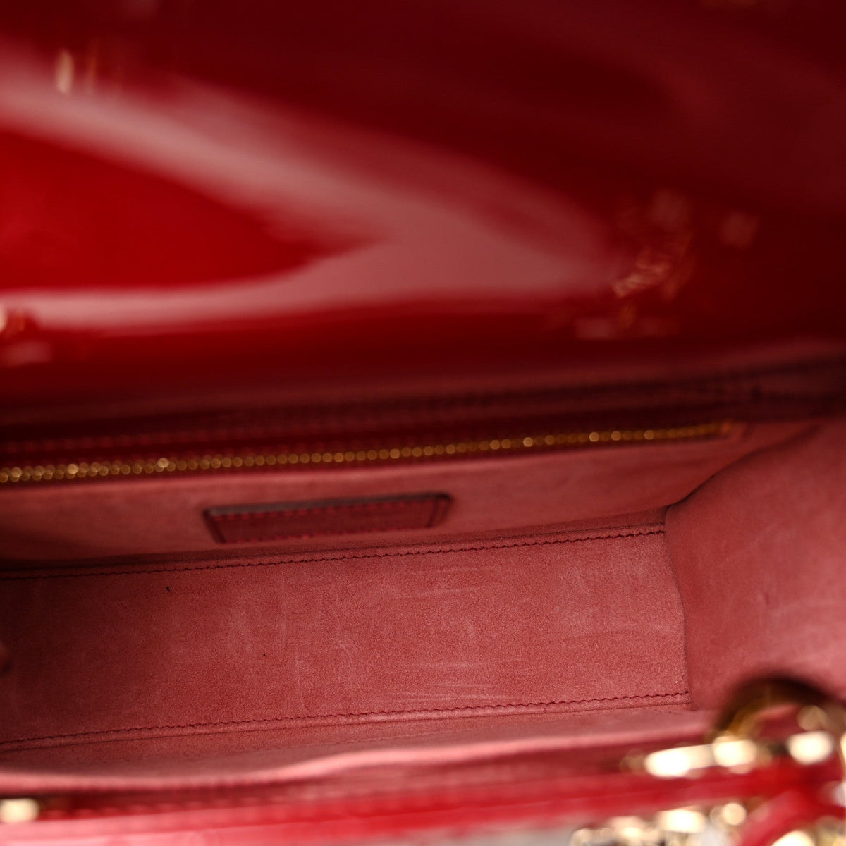 Patent Cannage Small My ABCDior Lady Dior Cherry Red