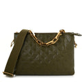 Lambskin Embossed Monogram Coussin MM Khaki