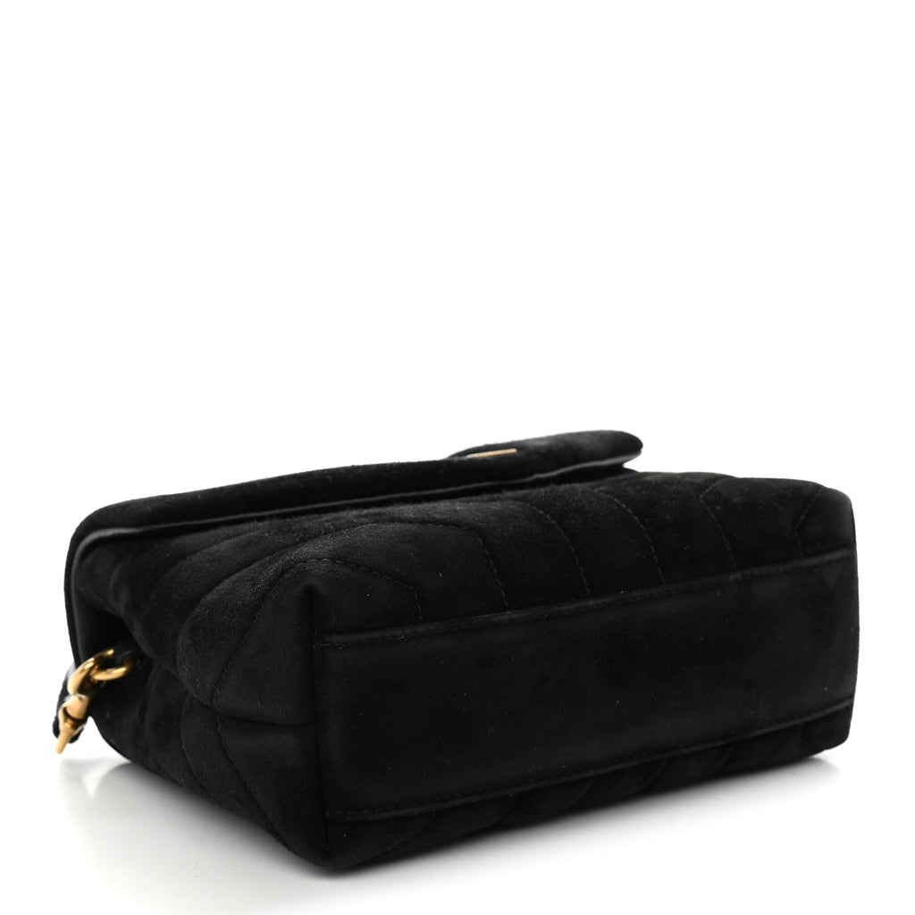Suede Y Quilted Monogram Toy Loulou Crossbody Bag Black