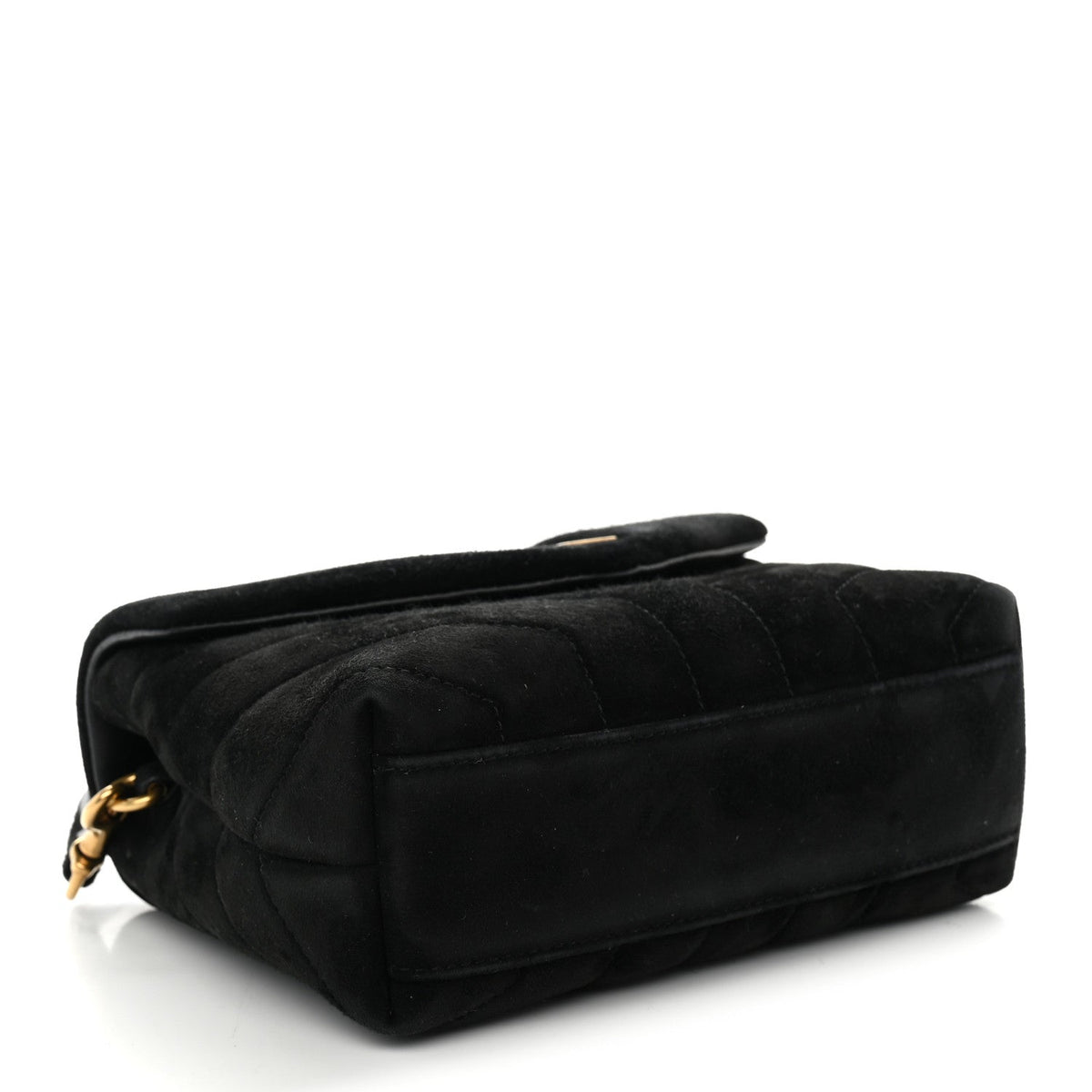 Suede Y Quilted Monogram Toy Loulou Crossbody Bag Black
