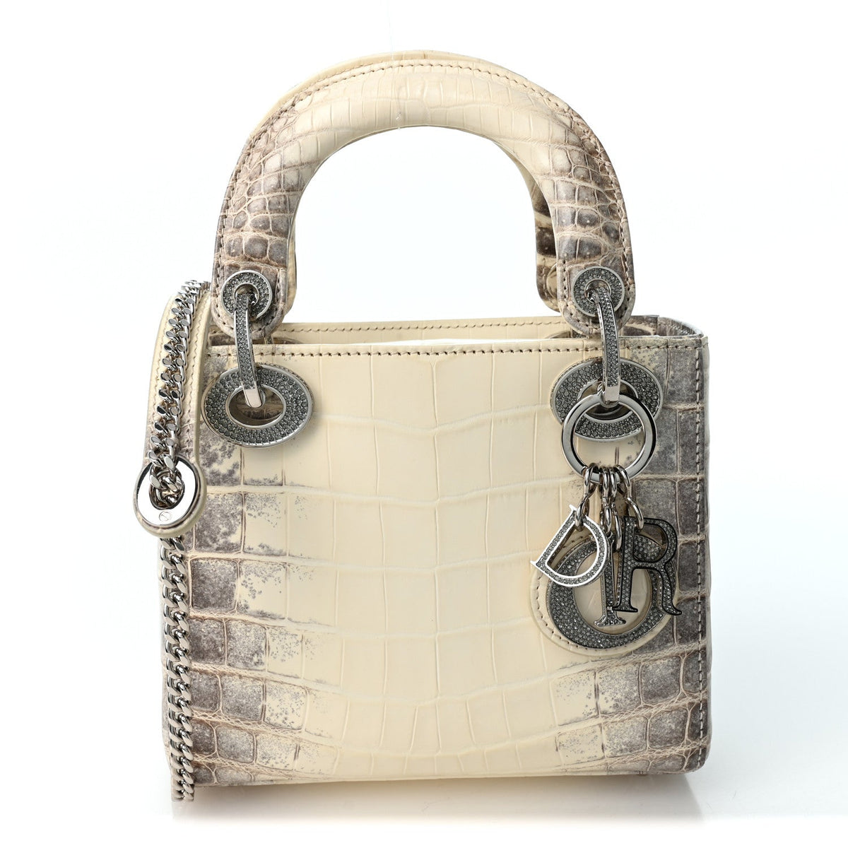 Niloticus Crocodile Himalaya Crystal Mini Lady Dior White