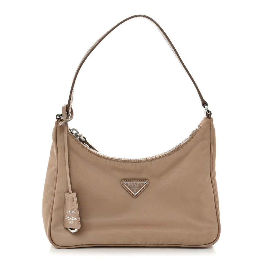 Re-Nylon Saffiano Mini Re-Edition 2005 Bag Cammeo