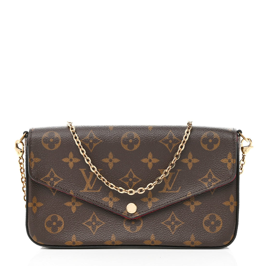 Monogram Pochette Felicie Chain Wallet Fuchsia