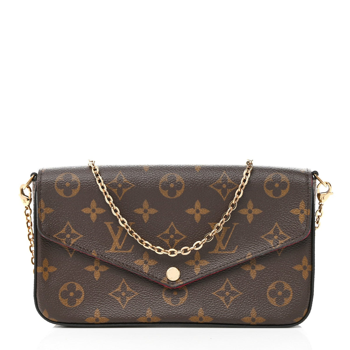 Monogram Pochette Felicie Chain Wallet Fuchsia