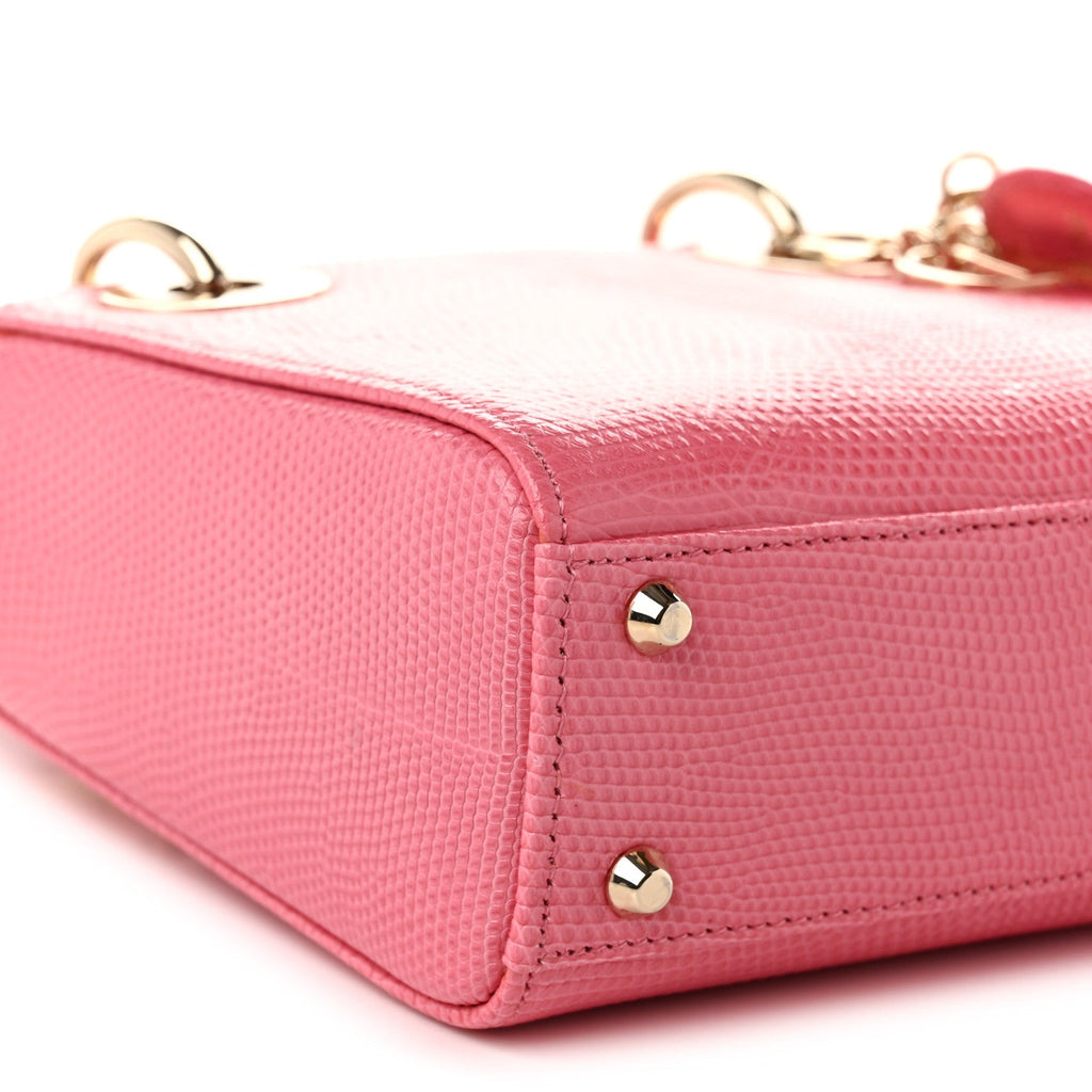 Lizard Mini Lady Dior Pink
