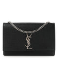Grain De Poudre Medium Classic Monogram Kate Satchel Black
