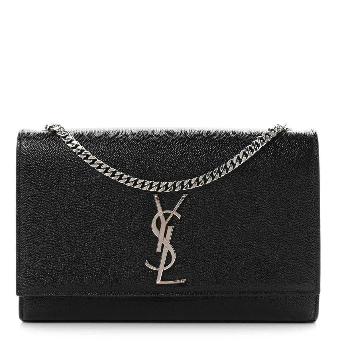 Grain De Poudre Medium Classic Monogram Kate Satchel Black