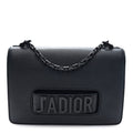 Ultra Matte Calfskin J'Adior Chain Flap Bag Black