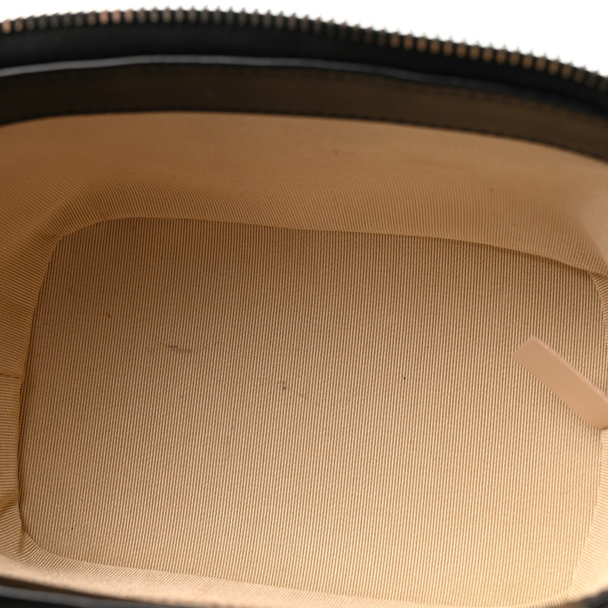 Calfskin Raffia Small Vanity Case Bag Black Beige