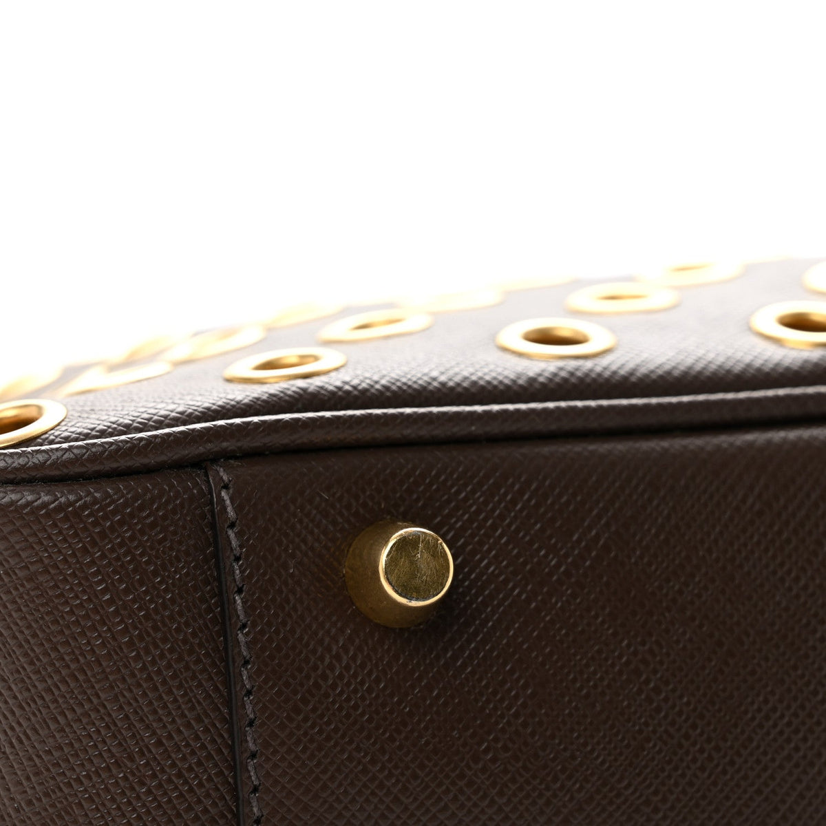 Saffiano Grommets Bowler Caffe