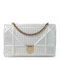 Patent Micro-Cannage Diorama Wallet on Chain Pouch White