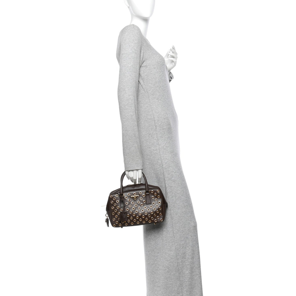 Saffiano Grommets Bowler Caffe