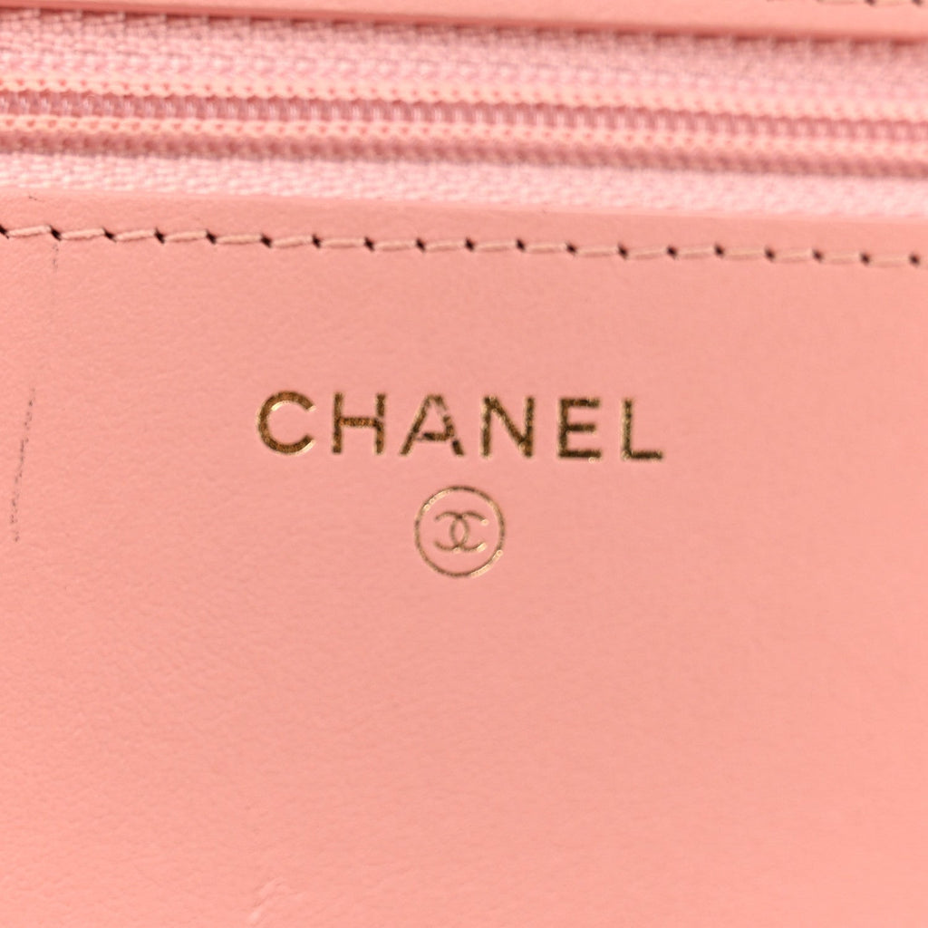 Caviar Quilted Boy Wallet On Chain WOC Pink