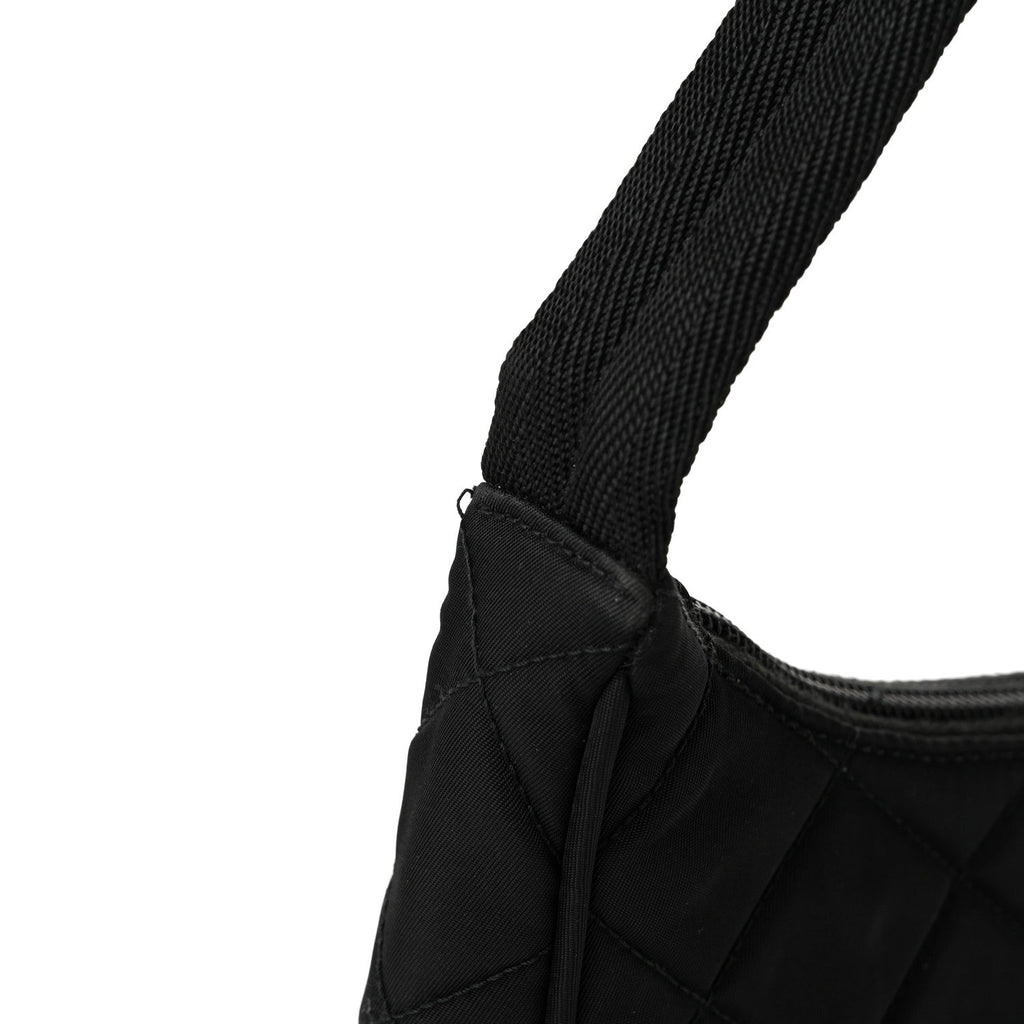Tessuto Nylon Stitched Shoulder Bag Black