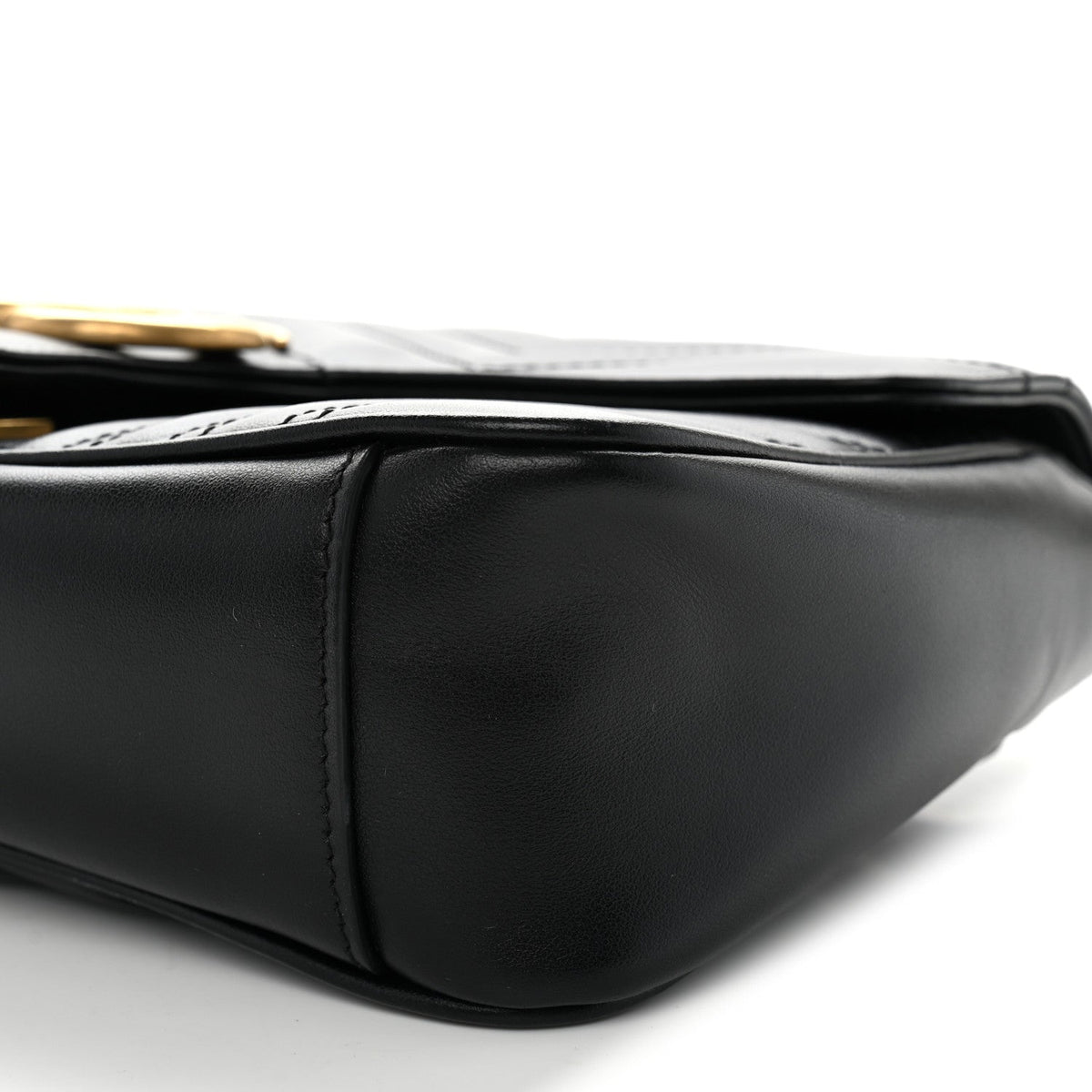 Calfskin Matelasse Small GG Marmont Shoulder Bag Black