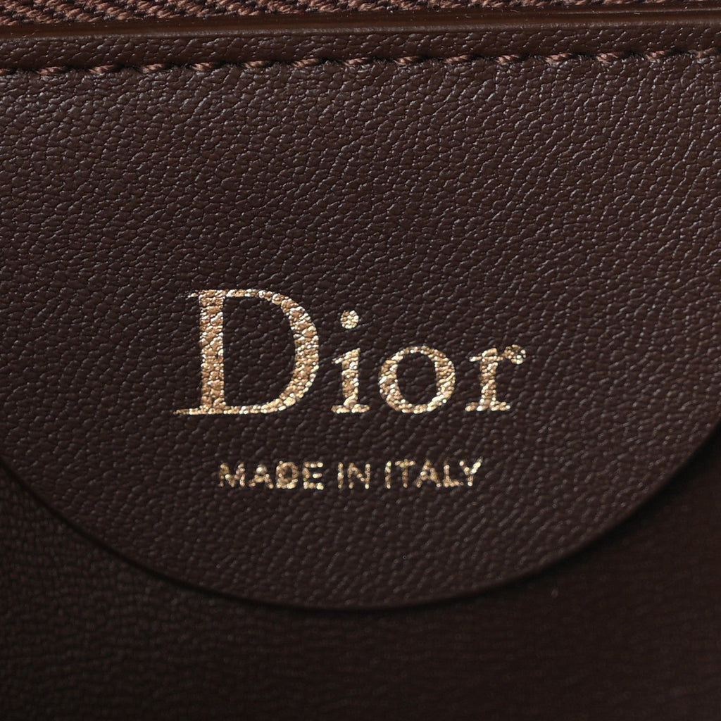 Suede Calfskin Medium Diorly Bag Chocolate