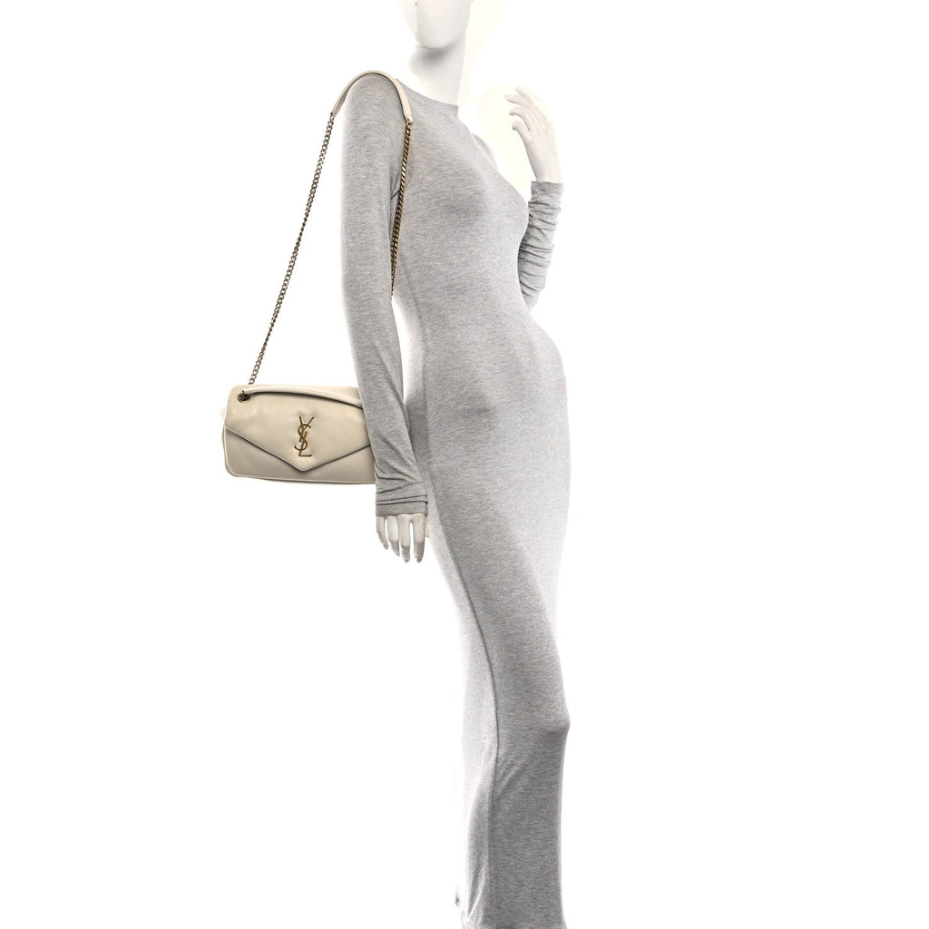 Plunged Lambskin Calypso Blanc Vintage