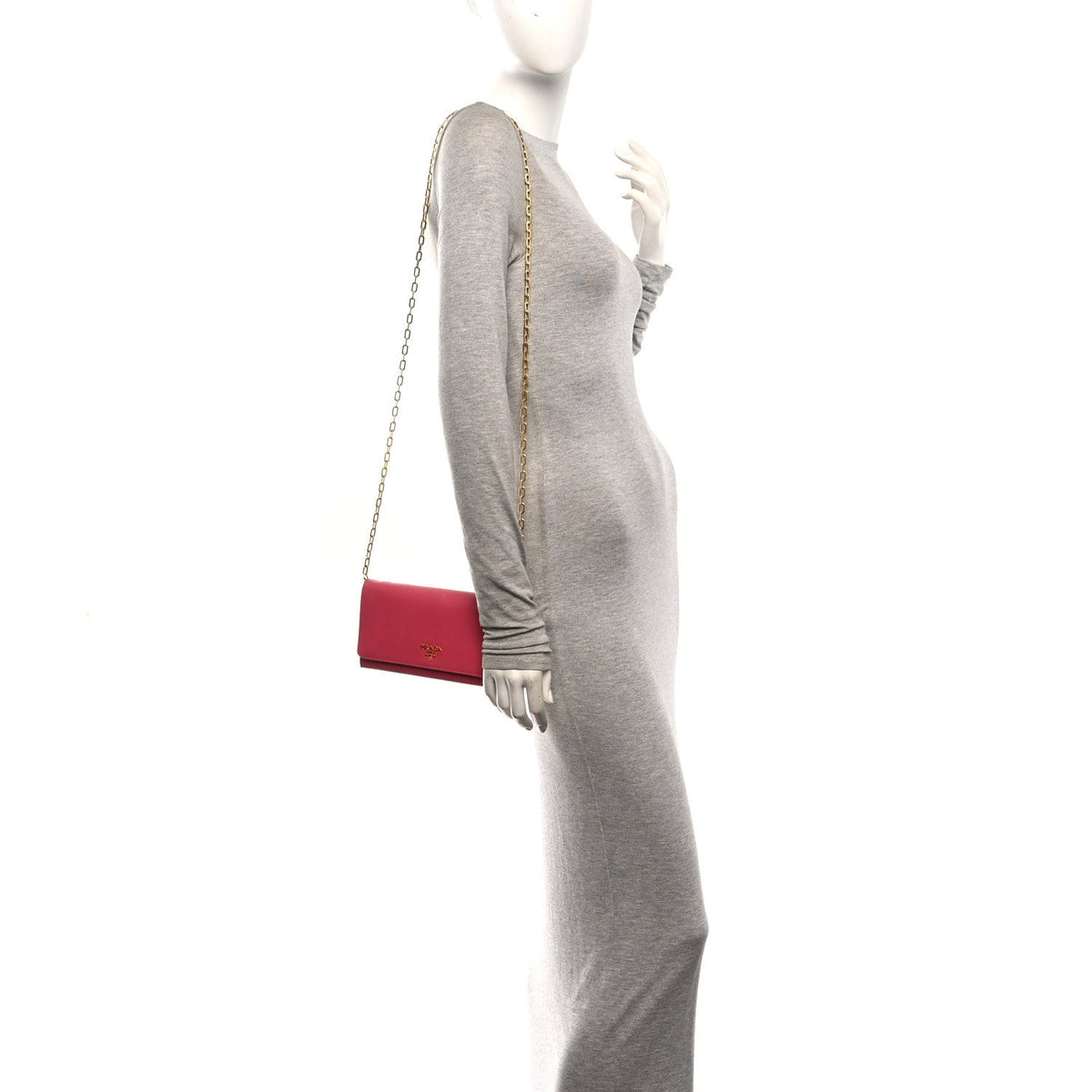 Saffiano Metal Oro Chain Wallet Ibisco