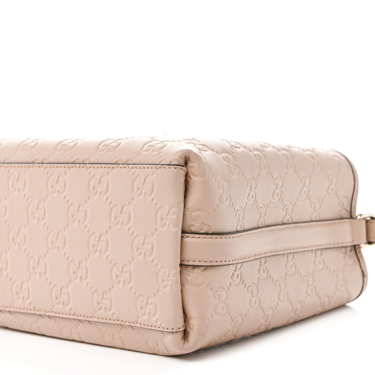 GG Calfskin Embossed Emblem Small Bucket Bag Taupe