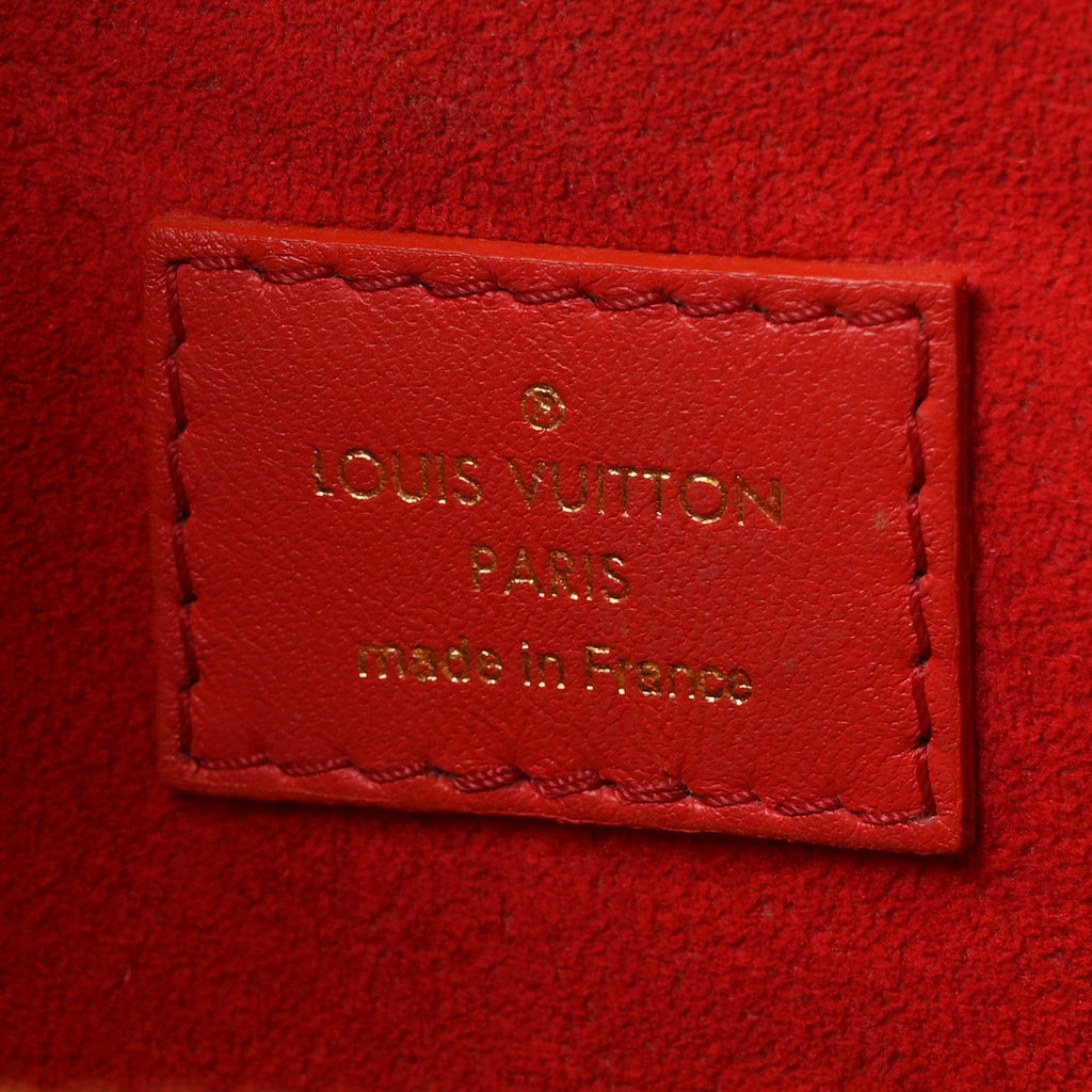 Patent Embossed Monogram Lambskin Coussin MM Black Red