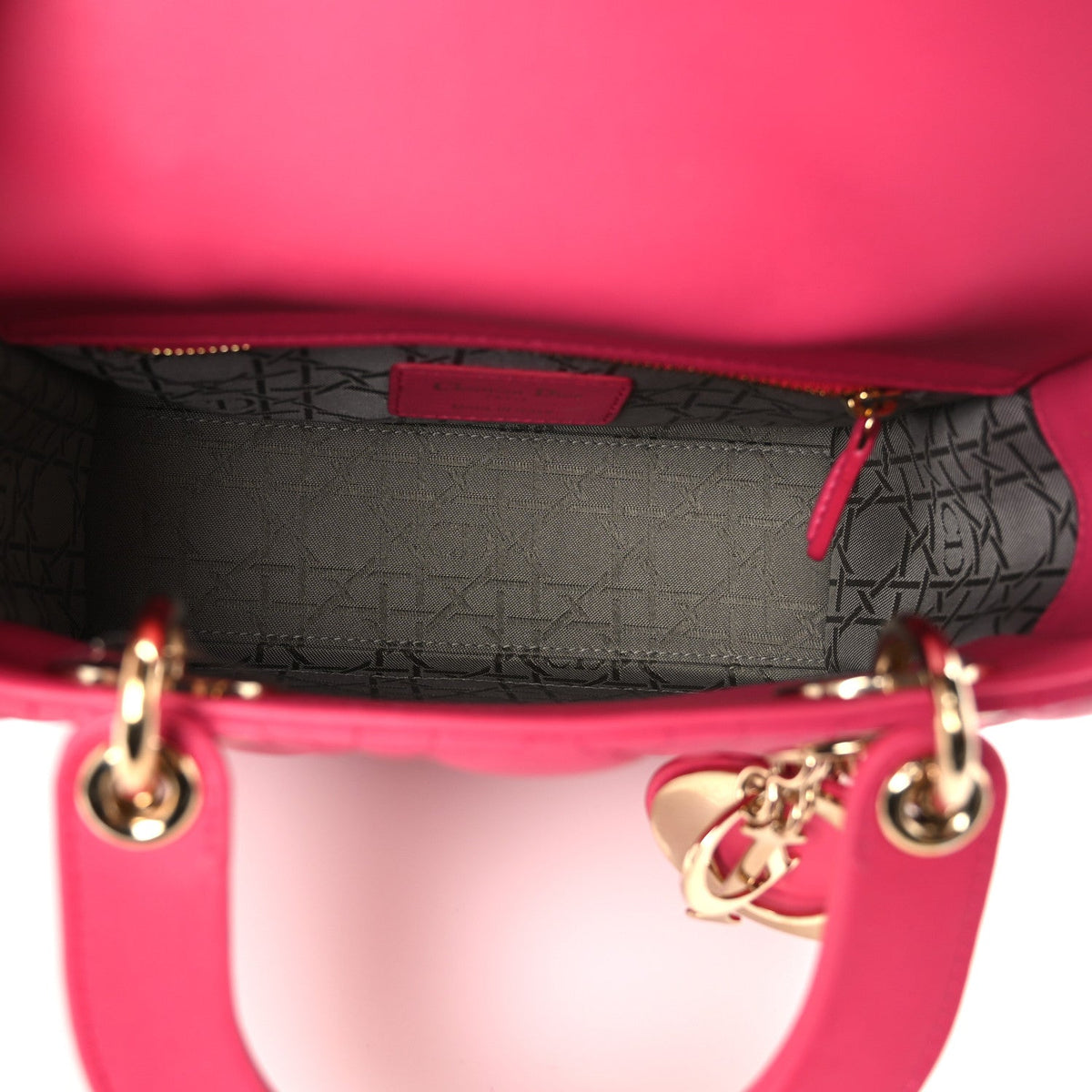 Lambskin Cannage Small My ABCDior Lady Dior Fuchsia