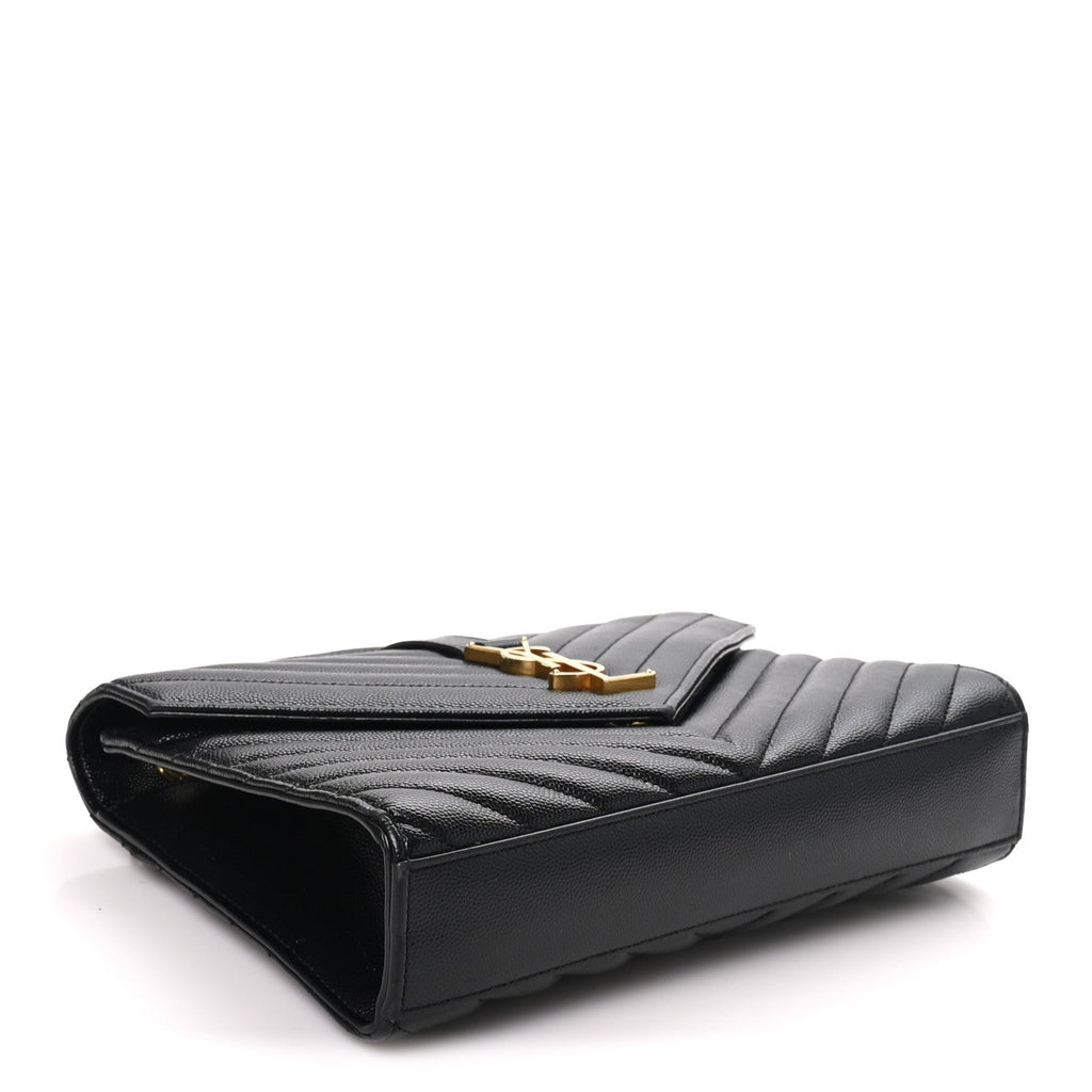 Grain De Poudre Matelasse Chevron Medium Monogram Satchel Black