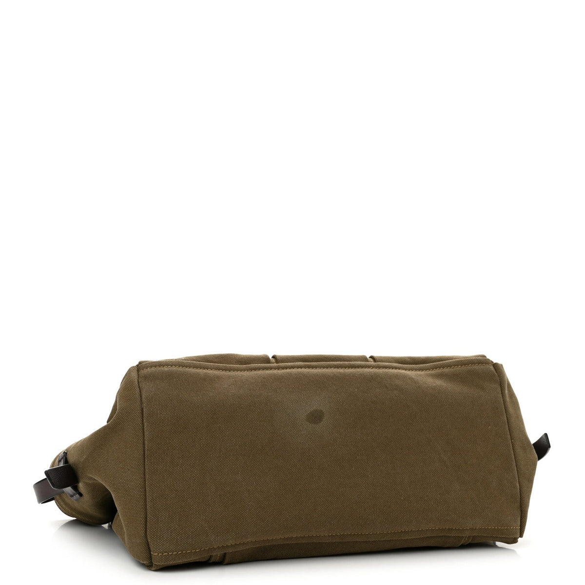Canvas Calfskin Large Route Shoulder Bag Khaki