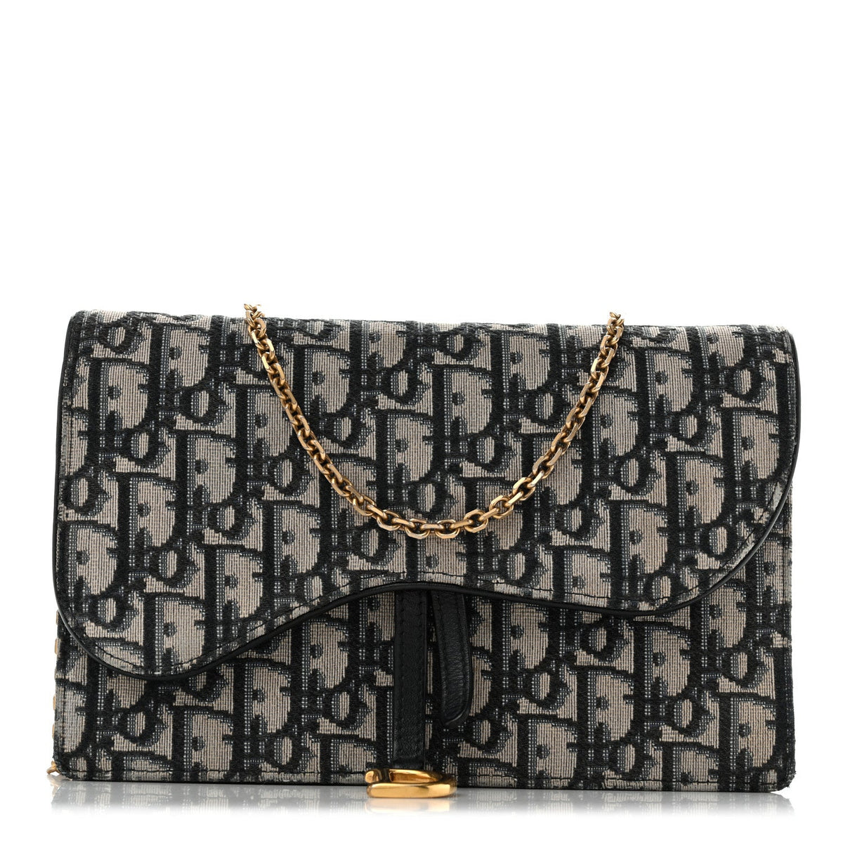 Oblique Saddle Chain Pouch Blue